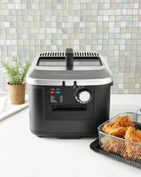 Mainstays 4L Deep Fryer, Stainless Steel Lid, Electric, New MS-202398CN, Black Matte