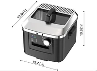 Mainstays 4L Deep Fryer, Stainless Steel Lid, Electric, New MS-202398CN, Black Matte