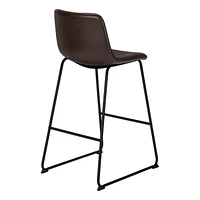 Monarch Specialties Office Chair, Bar Height, Standing, Computer Desk, Work, Pu Leather Look, Metal, Brown, Black, Contemporary, Modern