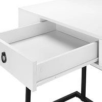 Monarch Specialties Computer Desk, Home Office, Laptop, Storage Drawers, 42"l, Work, Metal, Laminate, Glossy White, Black, Contemporary, Modern