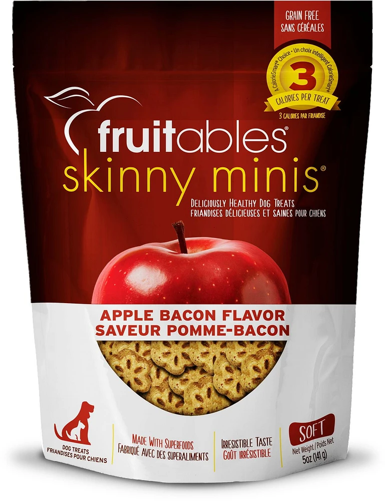 Fruitables Skinny Minis Apple Bacon Soft Dog Treats, 142 g