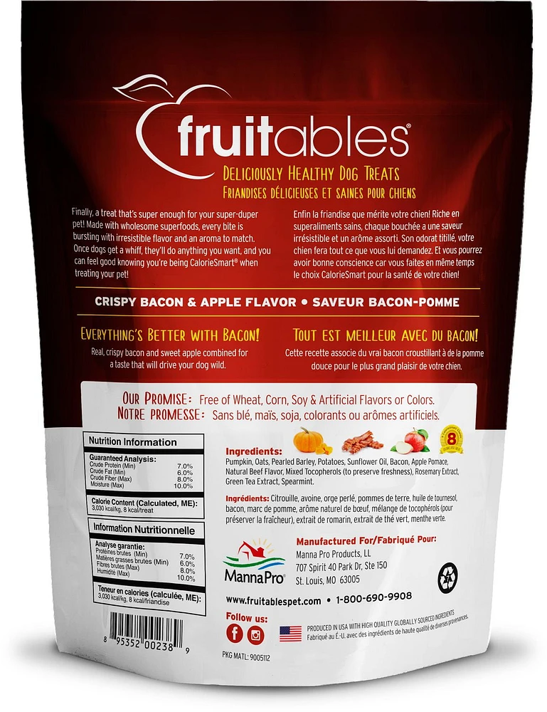 Fruitables Crispy Bacon & Apple Baked Dog Treats, 199 g