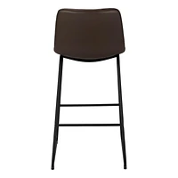 Monarch Specialties Office Chair, Bar Height, Standing, Computer Desk, Work, Pu Leather Look, Metal, Brown, Black, Contemporary, Modern