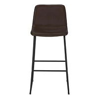 Monarch Specialties Office Chair, Bar Height, Standing, Computer Desk, Work, Pu Leather Look, Metal, Brown, Black, Contemporary, Modern