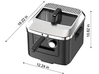 Mainstays 4L Deep Fryer, Stainless Steel Lid, Electric, New MS-202398CN, Black Matte