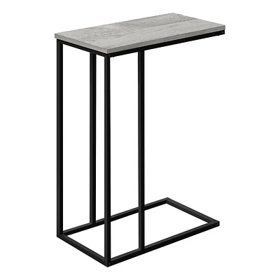 Monarch Specialties Accent Table, C-shaped, End, Side, Snack, Living Room, Bedroom, Metal, Laminate, Grey, Black, Contemporary, Modern