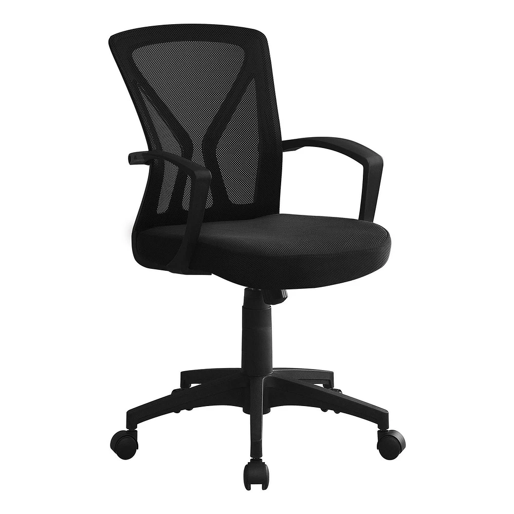 Monarch Specialties Office Chair, Adjustable Height, Swivel, Ergonomic, Armrests, Computer Desk, Work, Metal, Fabric, Brown, Contemporary, Modern