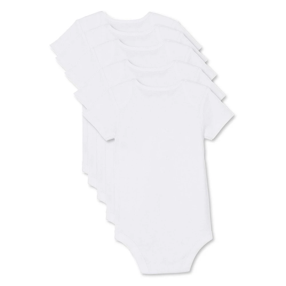 Lot de 5 cache-couches à manches courtes George unisexe pour nourrissons Tailles 0-24 mois