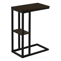 Monarch Specialties Accent Table, C-shaped, End, Side, Snack, Living Room, Bedroom, Metal, Laminate, Brown, Black, Contemporary, Modern