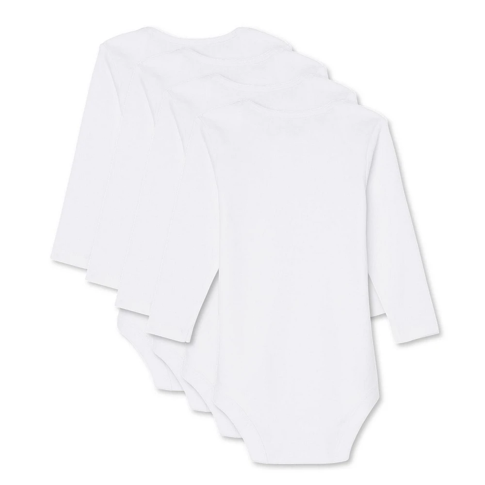 Lot de 4 cache-couches à manches longues George unisexe pour nourrissons Tailles 0-24 mois