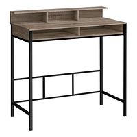 Monarch Specialties Computer Desk, Home Office, Standing, Storage Shelves, 48"l, Work, Laptop, Metal, Laminate, Brown, Black, Contemporary, Modern