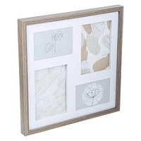 Truu Design Decorative Wooden Square Wall Collage Picture Frame, 14.5 x 14.5 inches, Beige