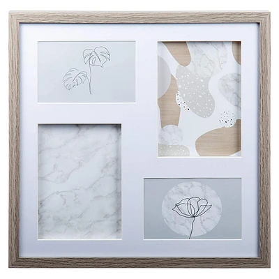 Truu Design Decorative Wooden Square Wall Collage Picture Frame, 14.5 x 14.5 inches, Beige