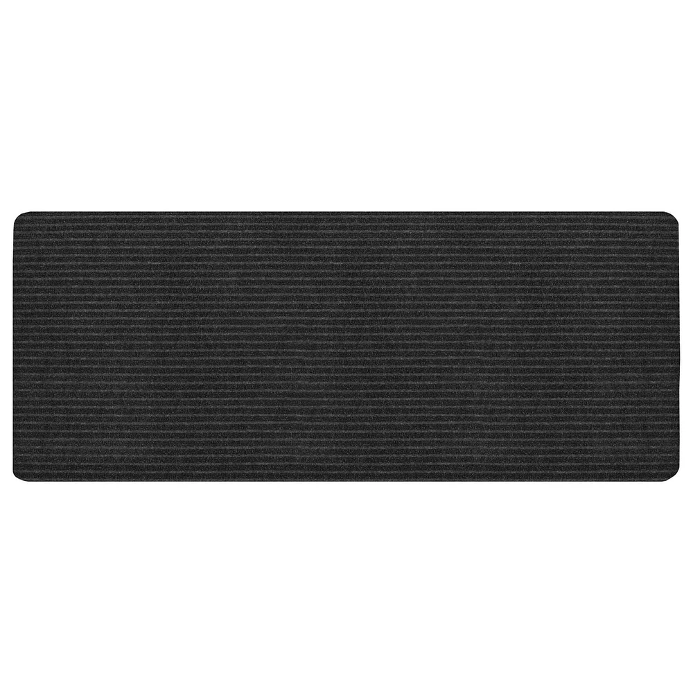 2-ft x 5-ft Charcoal Rectangular Concord Runner, 2x5 Black Concord Runner