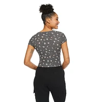 T-shirt henley No Boundaries pour femmes Tailles TP–TTG