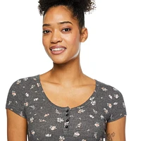 T-shirt henley No Boundaries pour femmes Tailles TP–TTG