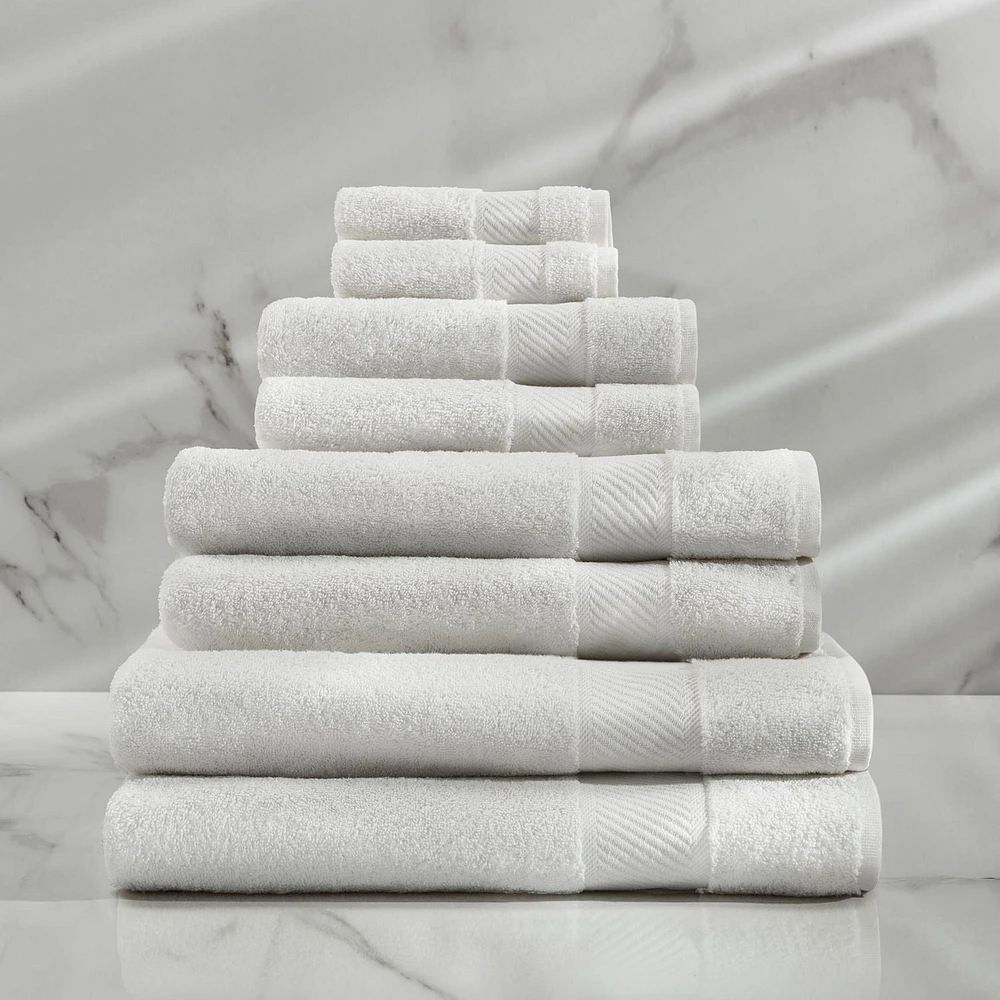 Caricia Home 100% Turkish Cotton 8-Piece Towel Set