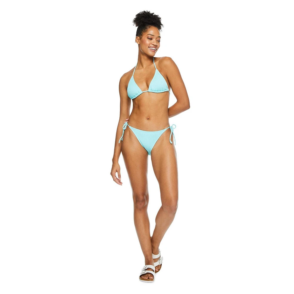 Haut de bikini avec nouettes No Boundaries pour femmes Tailles TP–TTG