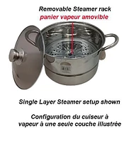 Sunwealth 5.7 quarts induction two-tierstainless steel steamer with glass lid., 5.7 quart/Induction/Lid