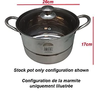 Sunwealth 5.7 quarts induction two-tierstainless steel steamer with glass lid., 5.7 quart/Induction/Lid