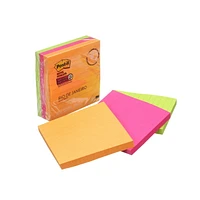 Post-it® Super Sticky Notes 675-3SSUC-C, Rio de Janeiro Collection,, Lined, 4in x 4in, 3 Pads/Pack