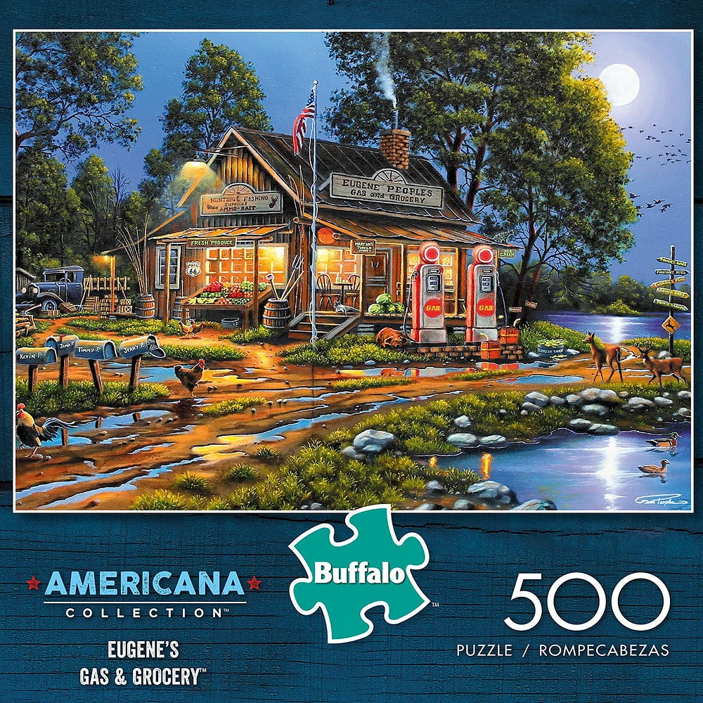 Buffalo Games Americana Eugene's Gas & Grocery 500 Piece Jigsaw Puzzle