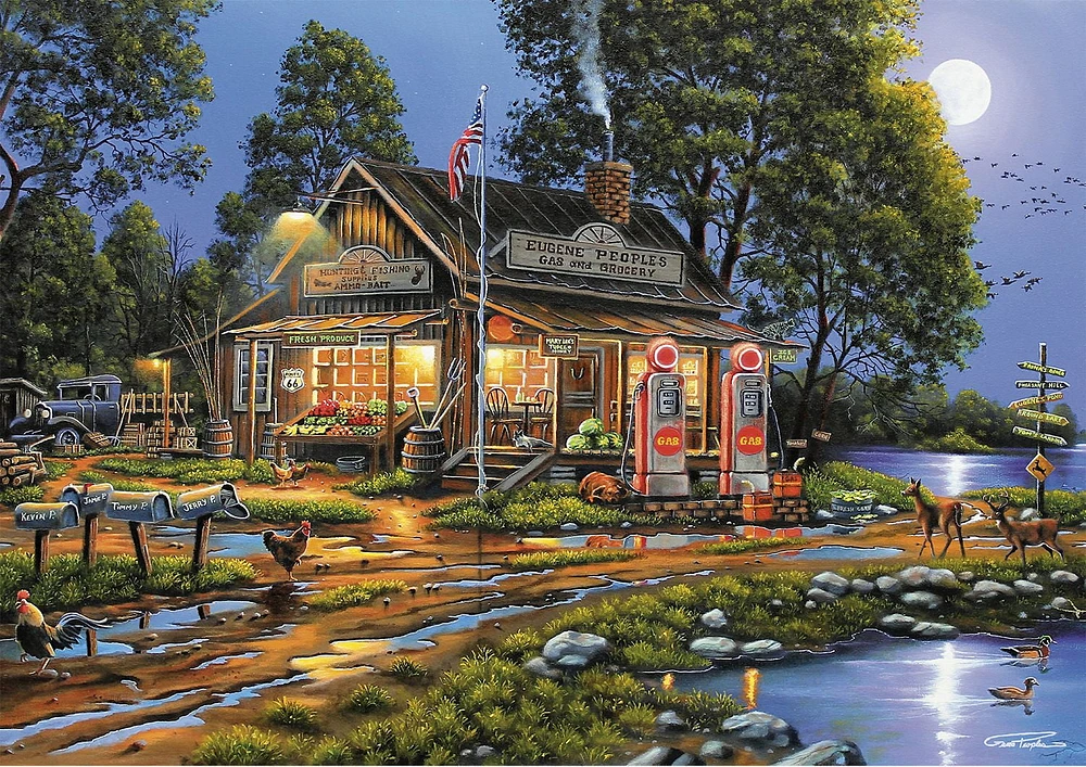 Buffalo Games Americana Eugene's Gas & Grocery 500 Piece Jigsaw Puzzle