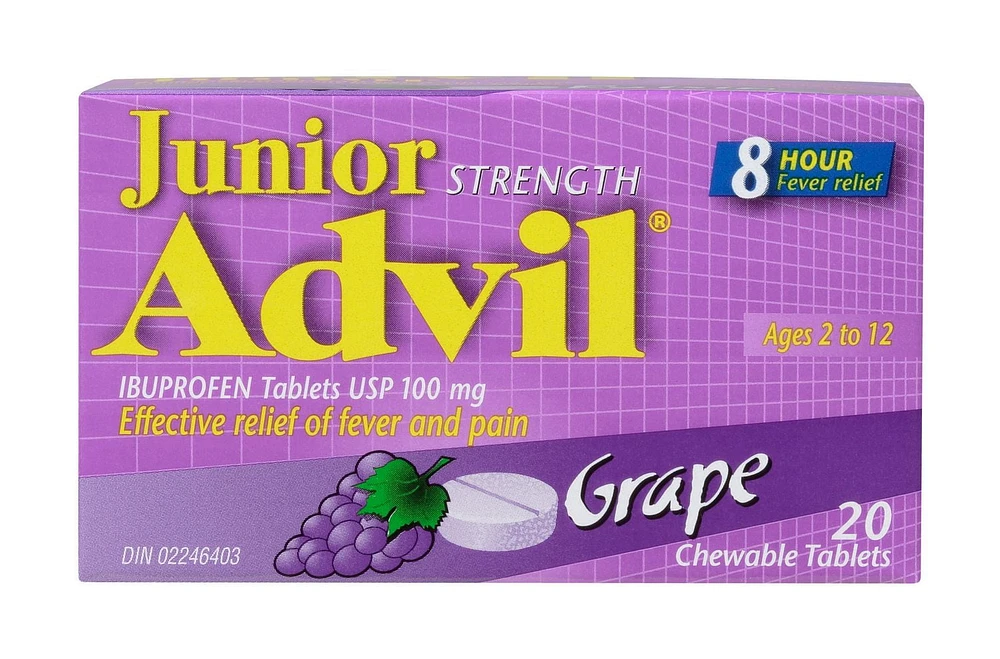 Junior Strength Advil  Chewable Tablets Grape<br> 20s, 20 count