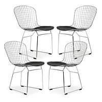 Take Me Home Metalic Dining Chair, Black pad and Chrome. Set of 4