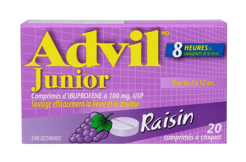 Junior Strength Advil  Chewable Tablets Grape<br> 20s, 20 count