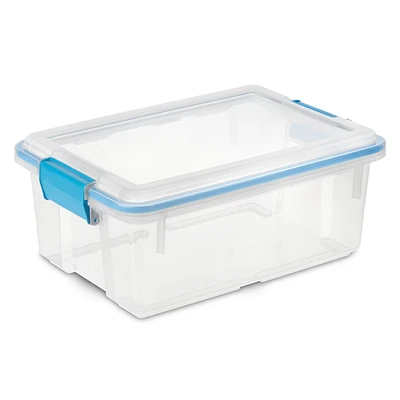 Sterilite 11.4L Clear Gasket Box- Blue, 11.4L