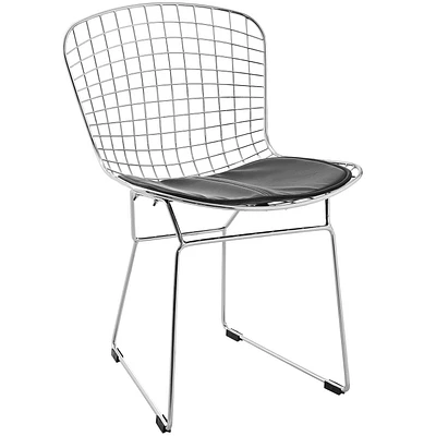 Take Me Home Metalic Dining Chair, Black pad and Chrome. Set of 4