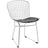 Take Me Home Metalic Dining Chair, Black pad and Chrome. Set of 4