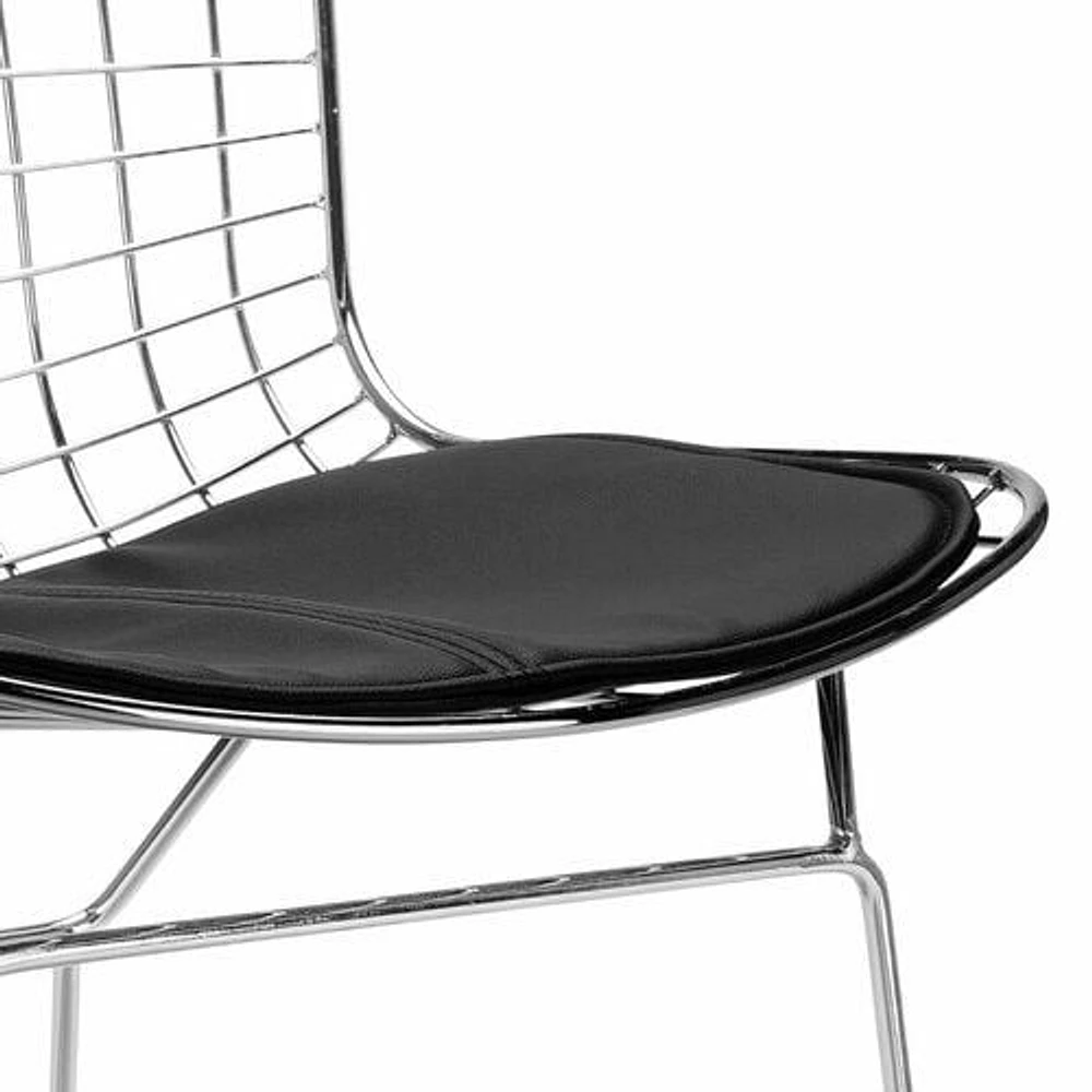 Take Me Home Metalic Dining Chair, Black pad and Chrome. Set of 4