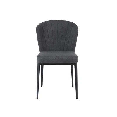 Take Me Home Shell Armless Dining Chair, Black base. Set of 4.