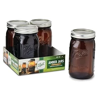 Ball® Wide Mouth 946ml Amber Jar, 4 Pack