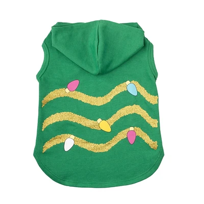 Vibrant Life Green Holiday Christmas Tree Pet Hoodie - Sweat à capuche pour chien et chat