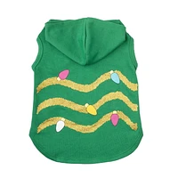 Vibrant Life Green Holiday Christmas Tree Pet Hoodie - Sweat à capuche pour chien et chat