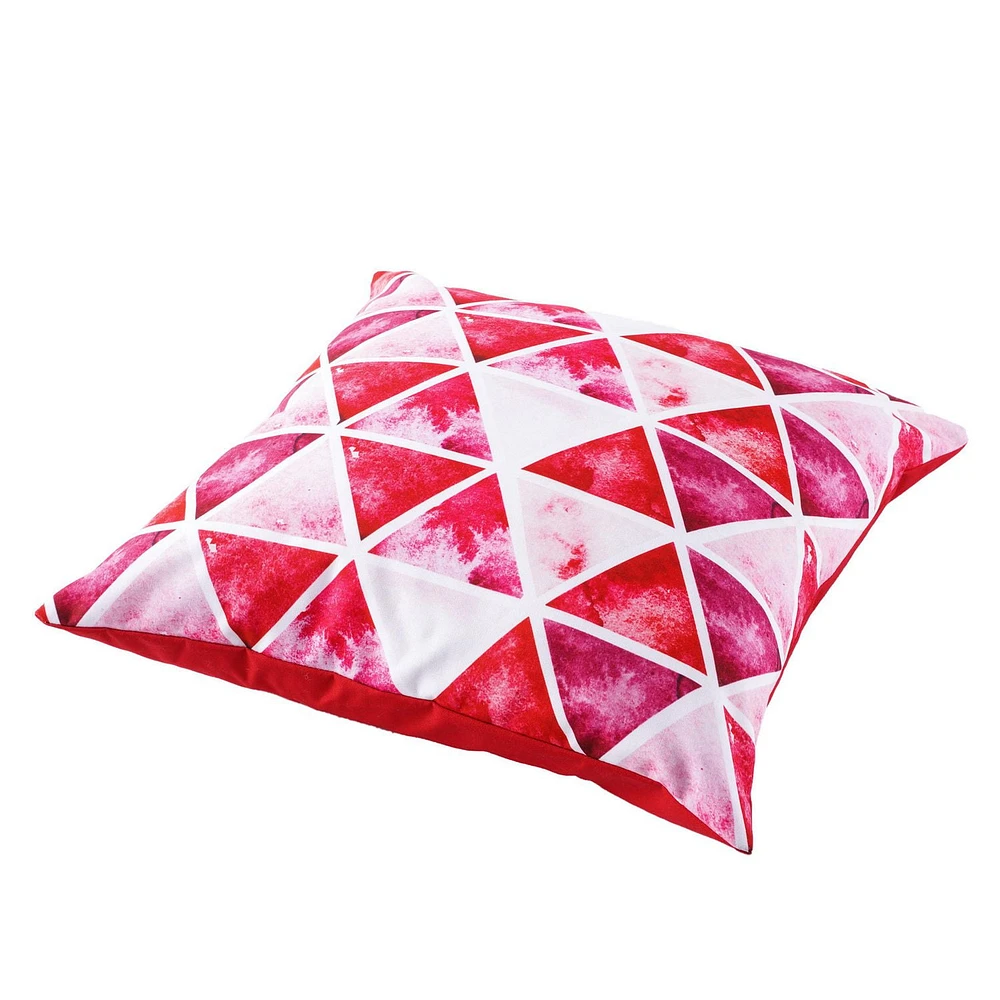 Outdoor Square Cushion 18in - Red Triangle