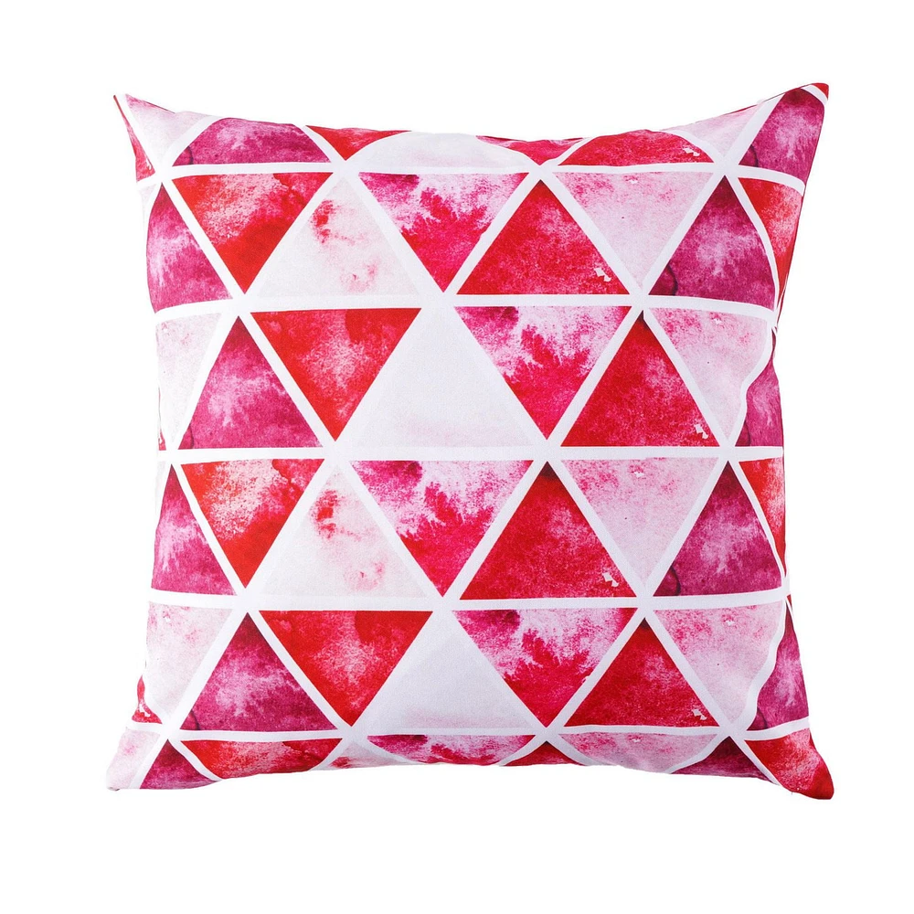 Outdoor Square Cushion 18in - Red Triangle