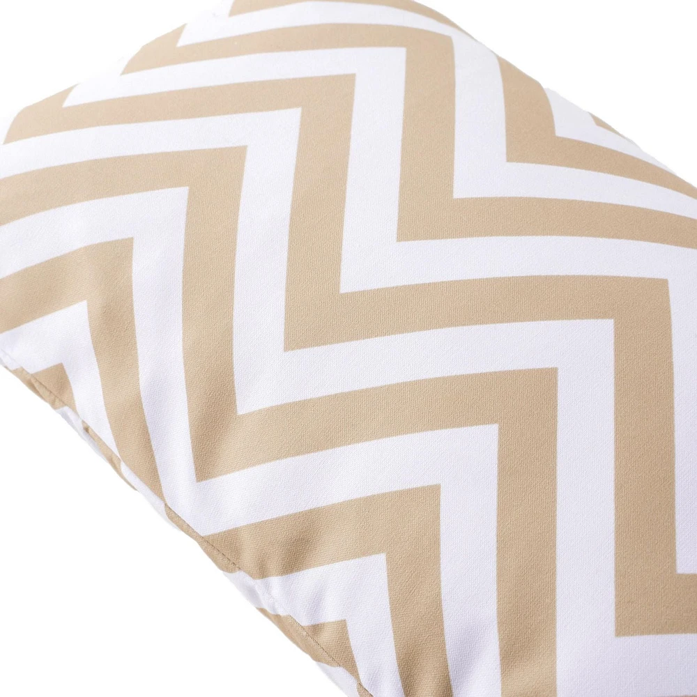 Outdoor Lumbar Cushion 12x20in - Ivory ZigZag Cabana (2 Pack)