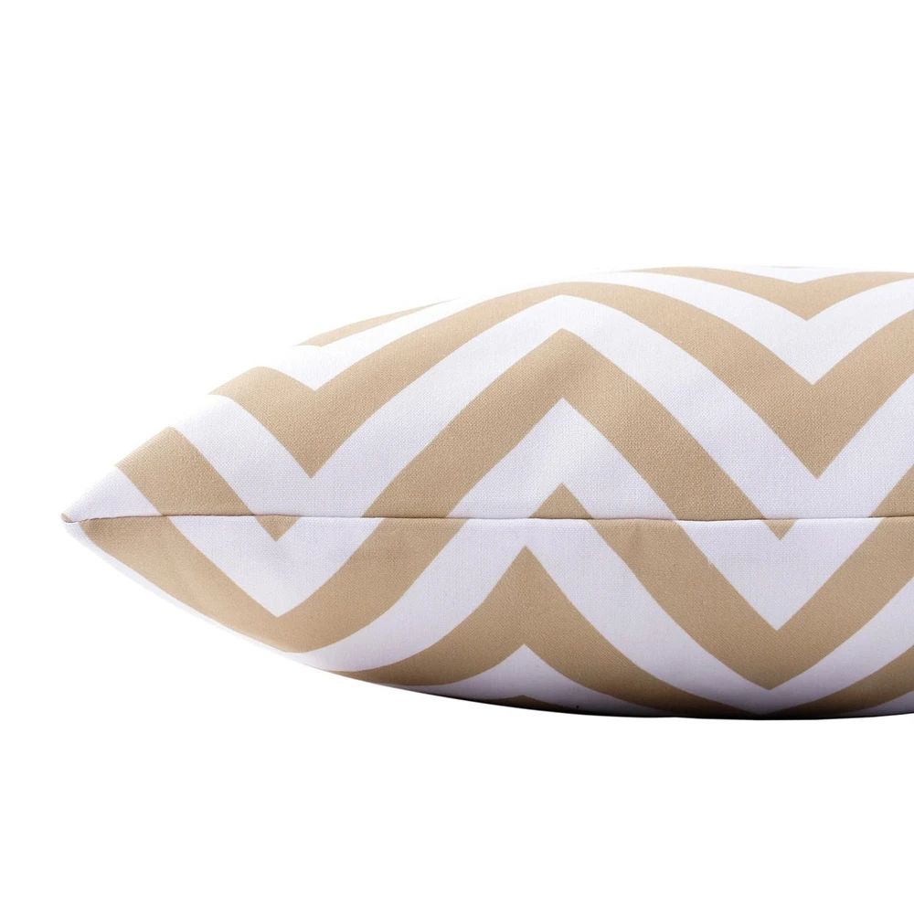 Outdoor Lumbar Cushion 12x20in - Ivory ZigZag Cabana (2 Pack)