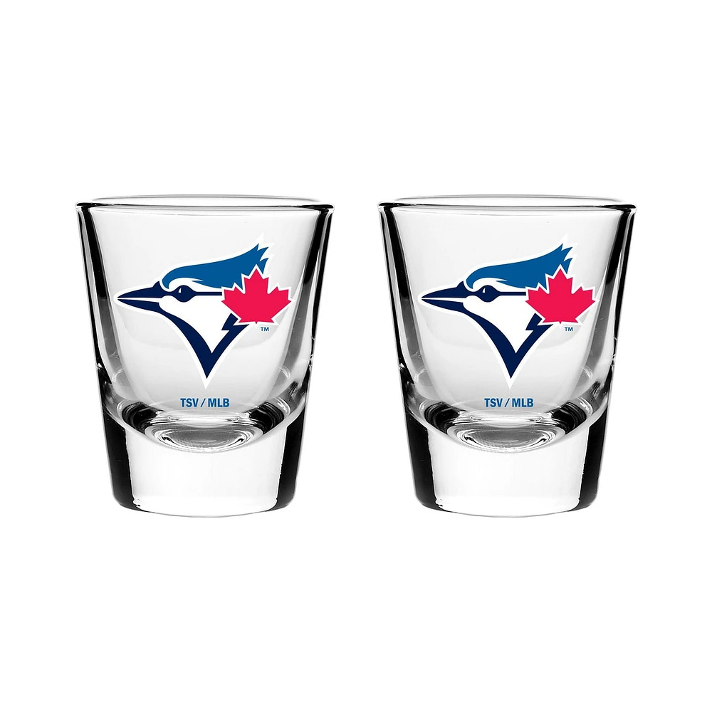 OFFICIALLY LICENSED MLB 2-PACK SHOT GLASS TORONTO BLUE JAYS