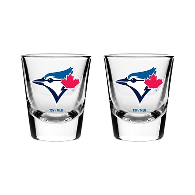 OFFICIALLY LICENSED MLB 2-PACK SHOT GLASS TORONTO BLUE JAYS