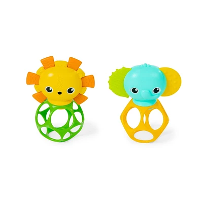 Bright Starts Oball Soother Pals Easy-Grasp Teether Toys, 2pk, 3 - 36 months