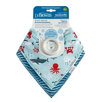 Dr. Brown’s® Bandana Bibs with Removable Teether, Sea Creatures and Blue Waves, 2 pack