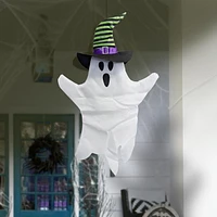 WAY TO CELEBRATE 28" GHOST WITH WITCH HAT GREEN