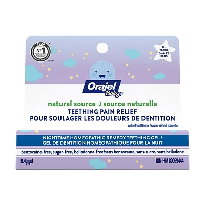 Baby OrajelTM Nighttime Formula Natural Source Teething Gel, 9.4g, Natural fruit flavour