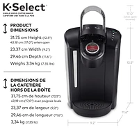 Keurig K-Select Coffee Maker, Single Serve K-Cup Pod Coffee Brewer, Matte Black