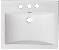 American Imaginations -in. W Wall Mount White Bathroom Vessel Sink For 1 Hole Center Drilling AI